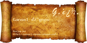 Gansel Ágnes névjegykártya